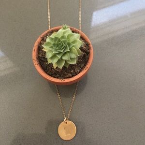 Nashelle 14k-Gold Fill Initial Disc Necklace